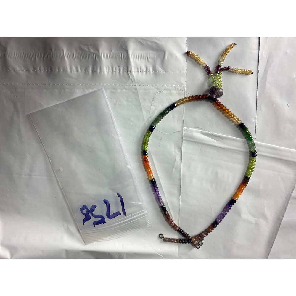 Multi Gemstone Beaded Anklet‎ Bracelet Rainbow Colors